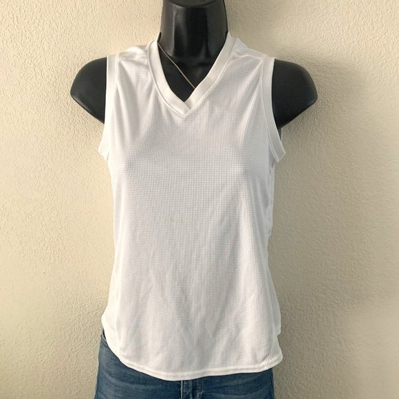 Road Runner Sports Sleeveless White Textured V-Neck Tee size xs running … - Picture 1 of 9